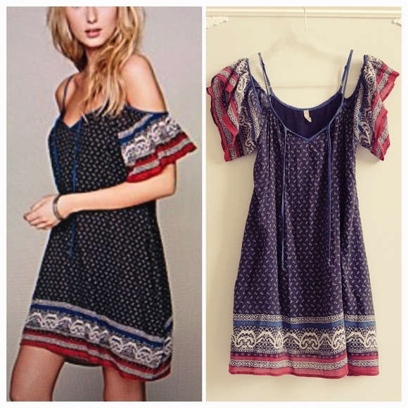 Free People Printed Cold Shoulder Dress - Picture 3 of 8